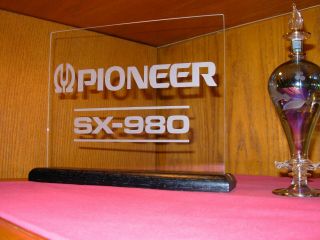 PIONEER SX - 980 ETCHED GLASS SIGN W/BASE 2