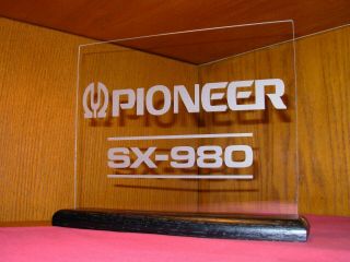 PIONEER SX - 980 ETCHED GLASS SIGN W/BASE 3
