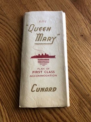 Rms Queen Mary Color - Coded First - Class Deck Plan / Cunard White Star