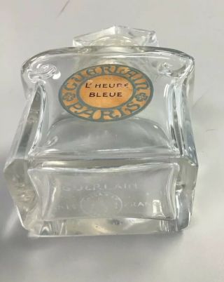 Vintage GUERLAIN L ' Heure Bleue Perfume Bottle Acid Etched Bacarat Glass stopper 3