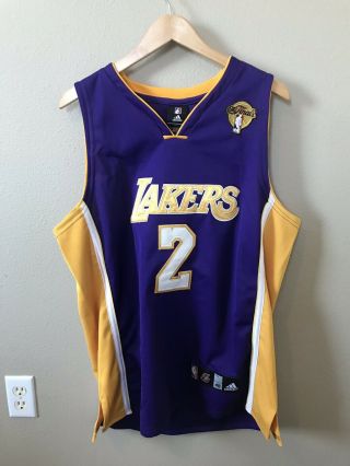 La Lakers Derek Fisher Nba Finals Patch Jersey Stitched.  Authentic.  Adidas Sz 48