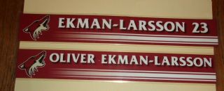 Arizona Coyotes Oliver Ekman - Larsson 23 Locker Room Nameplates 2015 - 19 Seasons