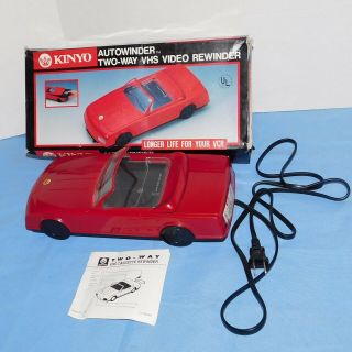 Kinyo Red Car Vhs Video Cassette Tape Rewinder
