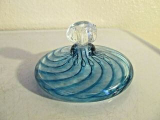 Unique Vintage Hand Blown Signed Art Glass Perfume Bottle 1996 Beth Melecu
