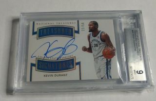 Kevin Durant - 2017/18 National Treasures - Autograph - 21/50 - Bgs 9/10 -