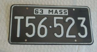 1963 Massachusetts License Plate Tag T56 523