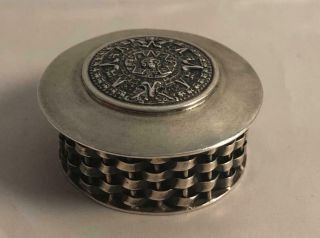 Vintage Taxco Mexico Sterling Silver Unique Pill Box