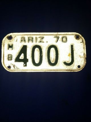 1970 Arizona Motorcycle License Plate 400j