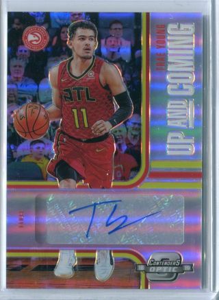 2018 - 19 Contenders Optic Trae Young Up & Coming Auto Autograph Rc Hawks