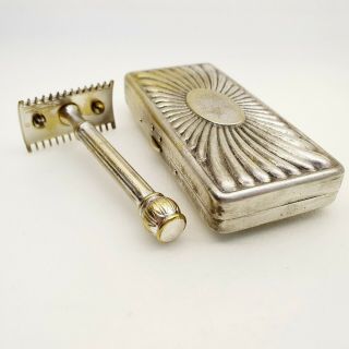 GILLETTE brass safety razor vintage 1920 ' s antique 0011955 POCKET EDITION 2