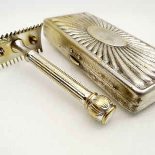 GILLETTE brass safety razor vintage 1920 ' s antique 0011955 POCKET EDITION 3