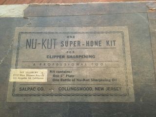 Vintage Nu - Kut Clipper blade Sharpening Honing Kit Salpac Co NJ - 5 