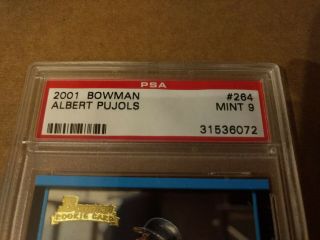 2001 Bowman ALBERT PUJOLS Rc 264 PSA 9 Rookie 2