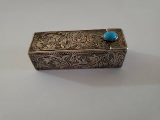 Vintage Sterling Silver Lipstick Case With Mirror