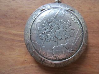 Antique Art Nouveau Pill Box Sterling Silver