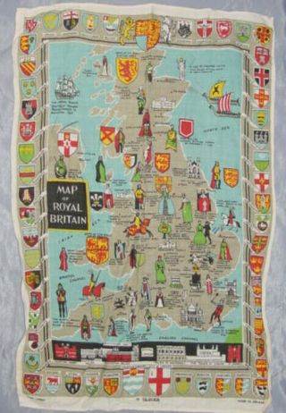 Map Of Royal Britain England Cloth Banner