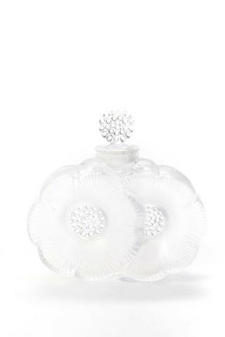 Lalique Crystal Floral Perfume Bottle