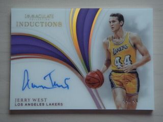2018 - 19 Panini Immaculate Jerry West Acetate Auto 44/49 Jersey Number 1/1