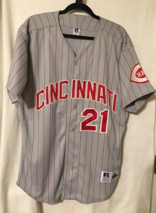 Deion Sanders Cincinnati Reds Autographed Russell Athletic Away Baseball Jersey