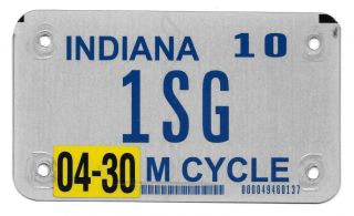 2010 Indiana Vanity Motorcycle License Plate 1sg (first Sergeant) Us Army E8
