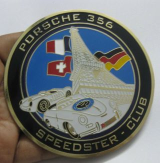 Car Badge - Porsche 356 Speedster Club Car Grill Badge Emblem Logos Metal Enamled