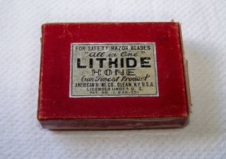 Vintage American Hone Co.  All In One Lithide Hone For Safety Razor Blades W/box