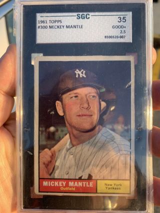 1961 Topps Mickey Mantle 300 Bvg 35 Good,  2.  5