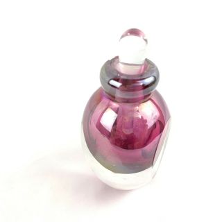 Pink Iridescent Cased Art Glass Perfume Bottle Dynasty Galleries Heirloom 2