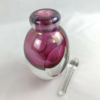Pink Iridescent Cased Art Glass Perfume Bottle Dynasty Galleries Heirloom 3