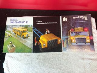 3 1970s Rare International Harvester Truck School Bus Dealer Brochure