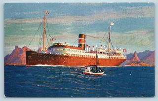 Postcard Norway Ss Prinsesse Ragnhild Steamer Ship Sunk 1940 Wwii V6