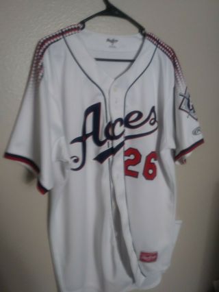 Authentic Reno Aces 26 Aaa Minor League Baseball Jersey By Rawlings Sz 46