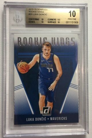 2018 - 19 Donruss Rookie Kings 20 Luka Doncic Rc - Bgs 10 Pristine