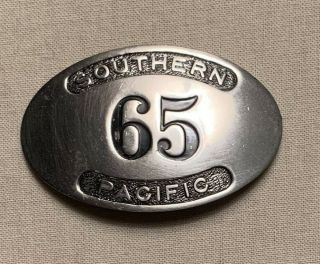 Antique Vintage Silver Southern Pacific Railroad 65 Hat Badge San Francisco