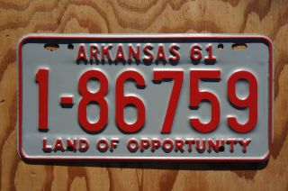 1961 Arkansas Civil War Centennial License Plate Confederate Colors - Hi Quality