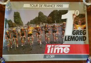 Two Greg Lemond Cycling Posters Time Signed Tour De France