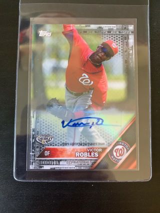 2016 Topps Pro Debut Victor Robles Auto Rc Rookie 1/1 Black 1 Of 1 Nationals 30