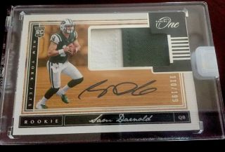 2018 Panini One Encased 2 Color Rookie Patch Auto Sam Darnold 110/199 Jets