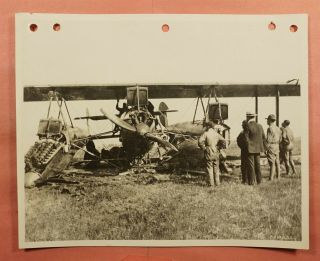 Early Airplane Wwi Bomber Crash Photograph 7.  5x9.  25 L133243