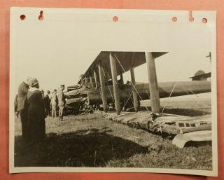 Early Airplane Wwi Bomber Crash Photograph 7.  5x9.  5