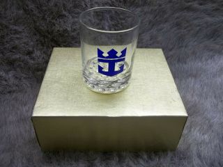 Set Of 4 Royal Caribbean Cruise Line Anchor Logo Cocktail Rocks Glasses Tumblers