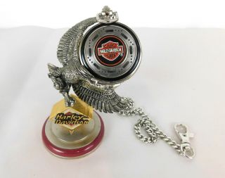 Harley Davidson Franklin Heritage Softail Classic Pocket Watch W Stand 1998