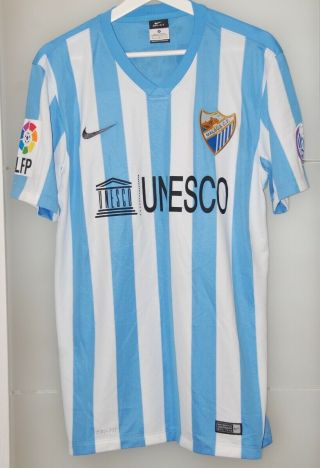 Match Worn Shirt Malaga Spain Primera 14 - 15 Jersey Camiseta Argentina Boca