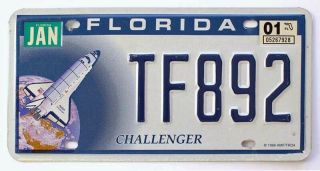 Florida Nasa Columbia Challenger Space Shuttle Specialty Graphic License Plate