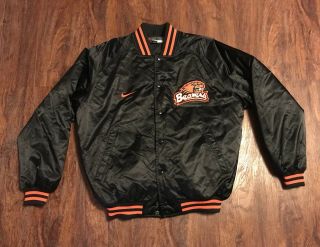 Vintage Nike Oregon State University Beavers Satin Embroidered Jacket (l) Black