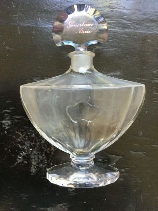 Large Baccarat Crystal Shalimar Perfume Bottle Guerlain Paris 6.  5 Inches
