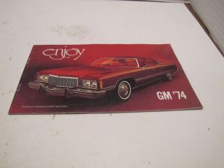 1974 General Motors Brochure/pamphlet Full Color Photos All Makes Models