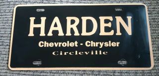 Harden Chevrolet Chevy Chrysler License Plate Circleville Ohio Car Closed Dealer