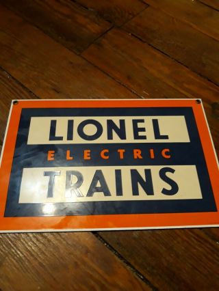 Large Lionel Electric Trains Ande Rooney Porcelain Enamel Sign 8x12