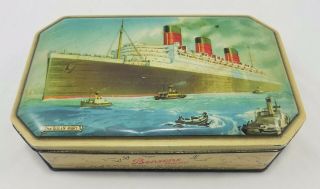 The Queen Mary Ship Bensons Candies Confectionery Tin Bury Lancashire England